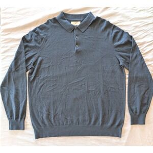 Modern Ambition Men's XXL‎ Navy Blue Long Sleeve Polo Sweater 60% Cotton 30%...
